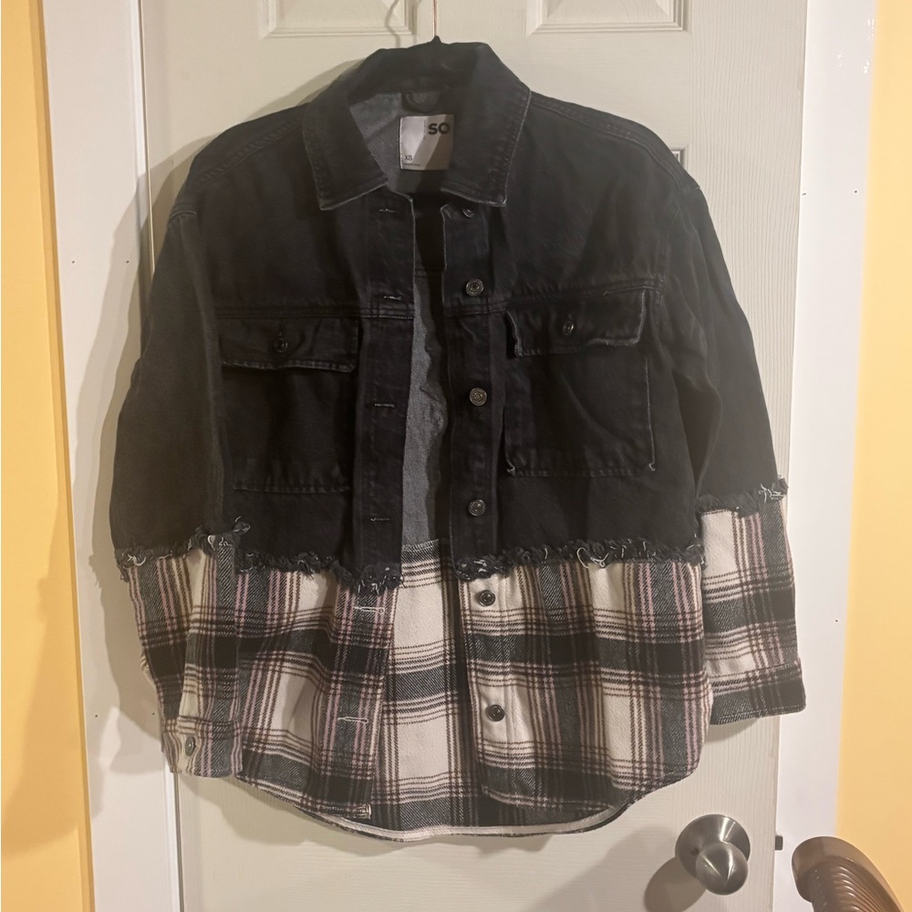 SO Black and Plaid Women's Jacket